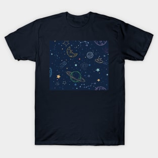 Colorful seamless space pattern T-Shirt